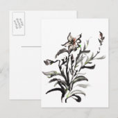 中国の伝統的絵画の花 ポストカード (正面/裏面)
