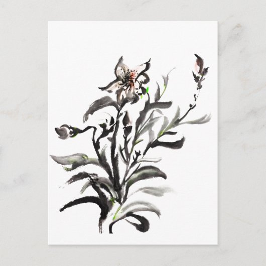 中国の伝統的絵画の花 ポストカード (正面)