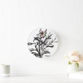中国の伝統的絵画の花 ラウンド壁時計 (ホーム)