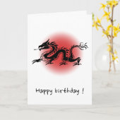 中国の伝統的龍の誕生日 カード (黄色い花)