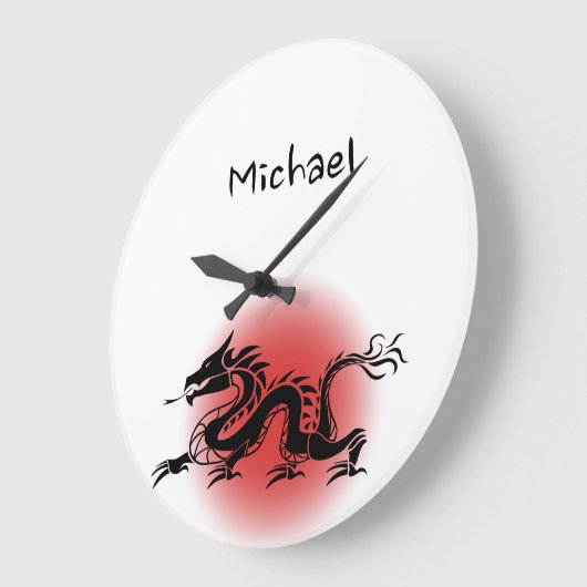 中国の伝統的龍名 ラージ壁時計 (傾斜)