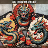 中国の伝統的龍 ラッピングペーパーシート