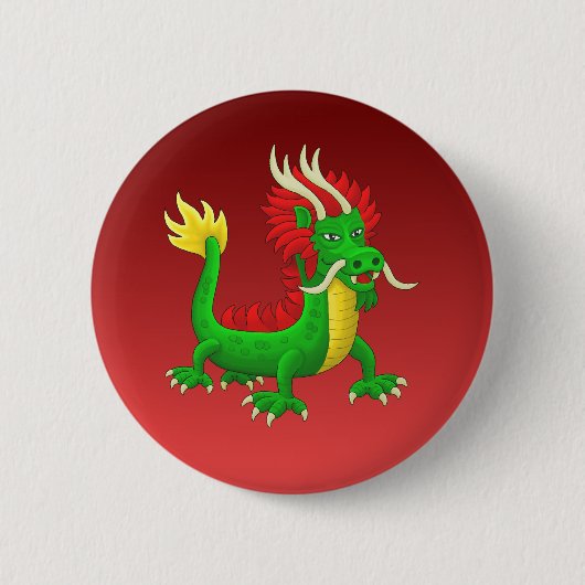中国の伝説のドラゴン 缶バッジ (正面)