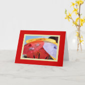 中国の傘札 カード (黄色い花)