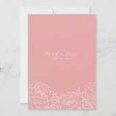 中国の優雅な芍薬 ダブルハピネス ウェディング 招待状 (裏面)