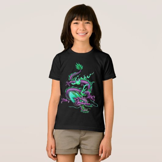 中国の冥界の竜の神秘的な水路 トライブレンドTシャツ (正面全面)