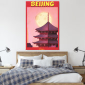中国の北京ビンテージ旅行ポスター キャンバスプリント (インサイチュ (寝室))