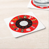 中国の占星術 スクエアペーパーコースター (アングル)