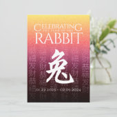 中国の卯年(うさぎ年) ゴールドレッド 幸運の干支 シーズンカード (スタンド正面)