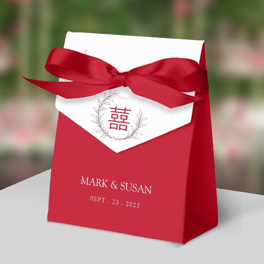 中国の双喜の結婚式感謝状 フェイバーボックス