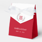 中国の双喜の結婚式感謝状 フェイバーボックス (正面サイド)