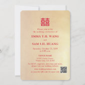 中国の双龍鳳凰の結婚式 招待状 (裏面)