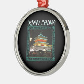 中国の古代シーアンベルタワー メタルオーナメント (左)