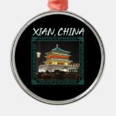 中国の古代シーアンベルタワー メタルオーナメント (正面)