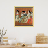 中国の古代絵画、婦人 ポスター (キッチン)