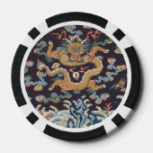 中国の古典的なドラゴン東洋シルクパターン ポーカーチップ (裏面)