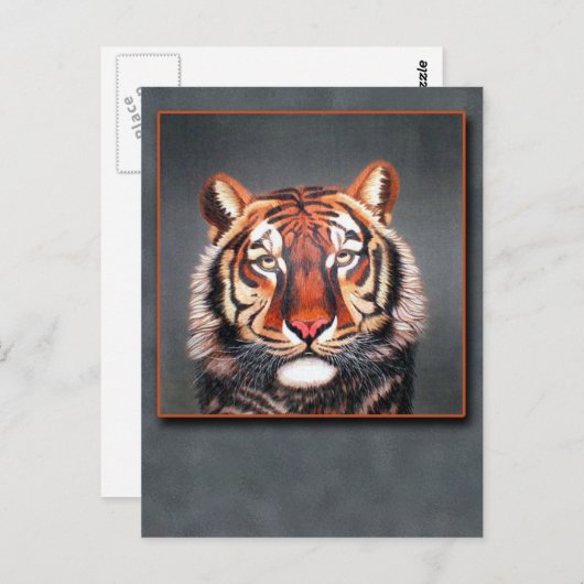 中国の古美術トラのカード ポストカード (正面/裏面)