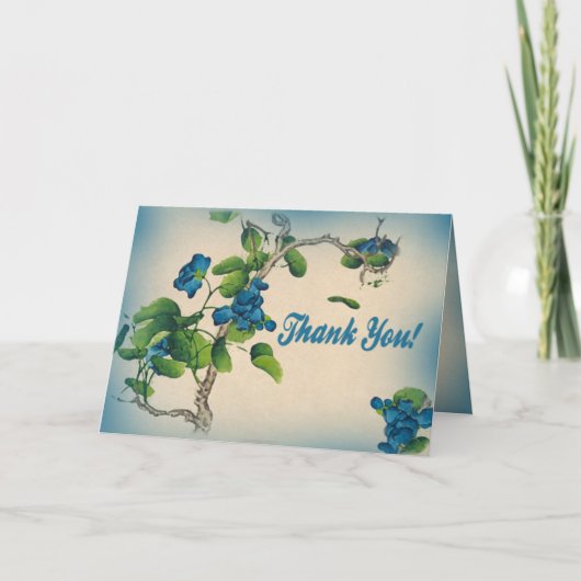 中国の古風な花に感謝 カード (正面)
