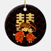 中国の可愛い新婦結婚の声 – パーソナライズされた セラミックオーナメント (裏面)