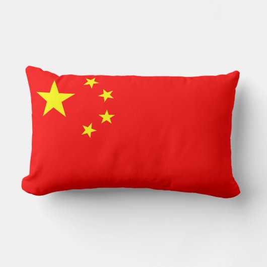 中国の国旗の枕 ランバークッション (正面)