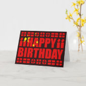 中国の国旗の誕生日カード カード (黄色い花)