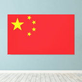 中国の国旗 キャンバスプリント (インサイチュ (ウッドフロア))