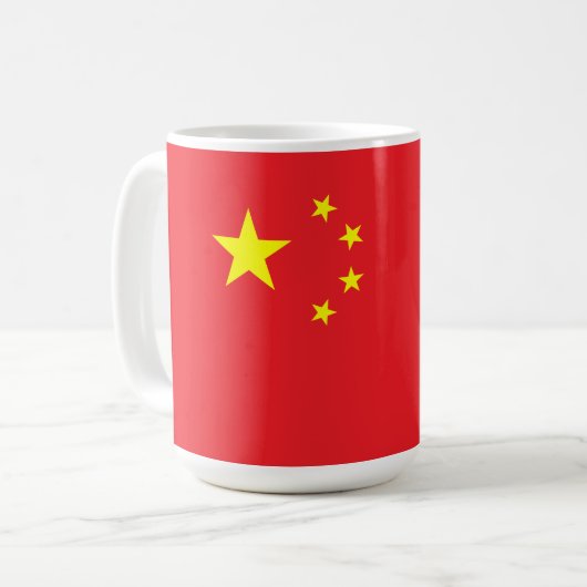 中国の国旗 コーヒーマグカップ (正面左)