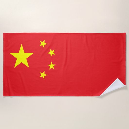 中国の国旗 ビーチタオル (正面)