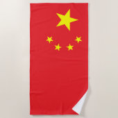 中国の国旗 ビーチタオル (正面)