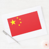 中国の国旗 長方形シール (封筒)