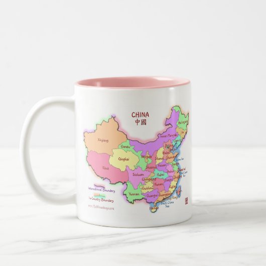 中国の地図のマグ ツートーンマグカップ (左)