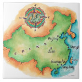 中国の地図 タイル (正面)