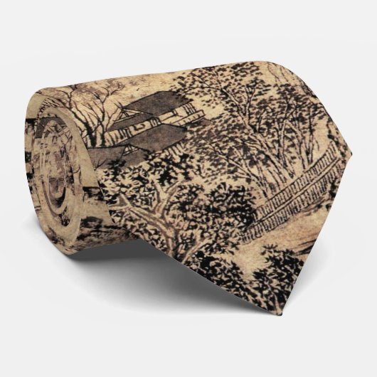 中国の墨絵の景絵画景ヴィンテージ ネクタイ (ロール)