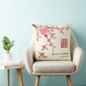 中国の墨絵の花と鳥の結婚式 クッション (椅子)