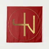 中国の子年金の絵文字十二支誕生日おめでとう タペストリー (正面(横))