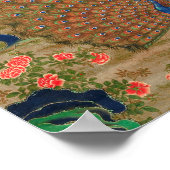 中国の孔雀と花（17世紀） ポスター (角)