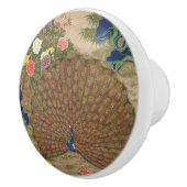 中国の孔雀と花（17世紀）ヴィンテージ セラミックノブ (右)