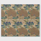 中国の孔雀と花（17世紀）ヴィンテージ ラッピングペーパー (フラット)