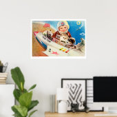 中国の宇宙レトロポスタープロパガンダ ポスター (ホームオフィス)