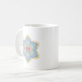 中国の宝相花(ほうそうか) - ピンクと空色 コーヒーマグカップ (正面左)