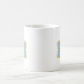 中国の宝相花(ほうそうか) - ピンクと空色 コーヒーマグカップ (中央)