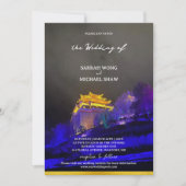 中国の寺院での結婚式 招待状 (正面)