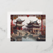 中国の寺 箔シーズンポストカード (正面/裏面)