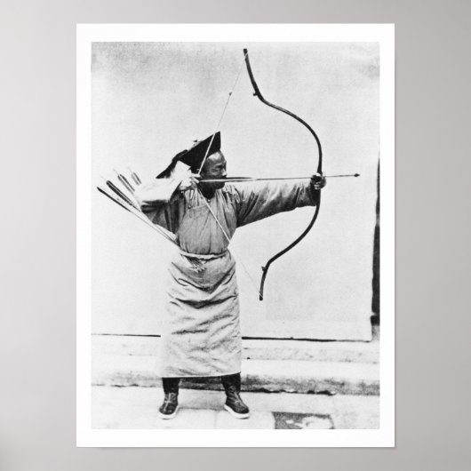 中国の射手、c.1870 （b/w写真） ポスター (正面)