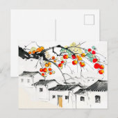 中国の山里の熟れたりんご ポストカード (正面/裏面)