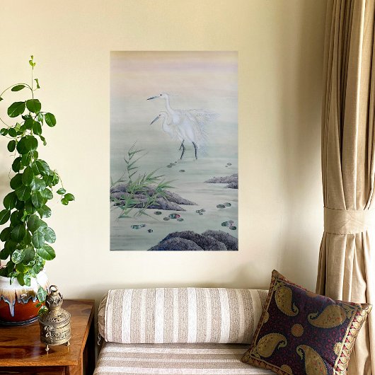 中国の川のツル ポスター
