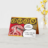 中国の干支スネークバースデーと引用文HGC カード (黄色い花)