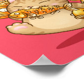 中国の年替おもしろいわりで猫が豊富 ポスター (角)