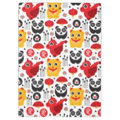 中国の幸運な猫、ドラゴンおよびパンダ クリップボード (裏面)