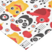 中国の幸運な猫、ドラゴンおよびパンダ テーブルクロス (アングル)